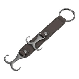 HEROFFIX 1 Pcs for Purses and Bags, Umbrella Etc Car Seat Headrest Hook Sturdy Car Seat Back Organizer Hooks Deep Brown Faux Leather Metal 9.65"x2.05"