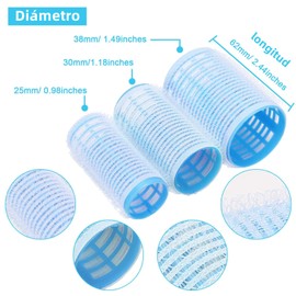 Tubos para Cabello, Juego de 47 Rulos para Cabello, Rodillos de Plástico Portátiles para el Cabello, Rizadores de Peluquería Pelo Sin Calor, para Cabello Corto, Medio y Largo Accesorio de Peluquería para Mujeres (36 Rizadores, 10 Clips de Dientes de Pato