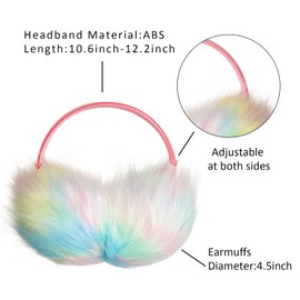 PHOGARY Ear Warmers for Children Girls Earmuffs Winter for Women 2-3 cm Adjustable Plush Faux Fur Winter Accessory Gift Idea for Your Girls, Colour 2
