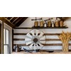 Nightclawing Rustic Metal Windmill Wall Decor, 36 x 36 inches,