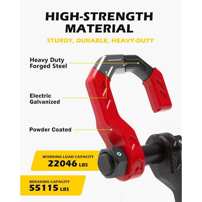A-BOAR 3/4" D-Ring Shackles, Heavy Duty Forged Steel Shackles with