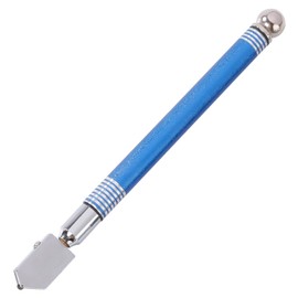 Oil Glass Cutter, Glass Cutting Tool for Bottles, Tungsten Steel Glass Cutter Tool, Anti-Slip Metal Handle, Blue Handheld Cutter for Tile and Stained Glass