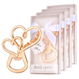 Winocbxt 50 Packs Love Forever Bottle Openers for Wedding Favors to Guests ,Bridal Shower Party Gifts , Souvenirs or Decorations with Gift Package (Love heart)