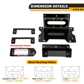 SI UTV Winch Mounting Bracket For Polaris Ranger XD 1500 /Crew (2024-2025)