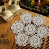 kilofly Crochet Cotton Lace Table Placemats Doilies Pack, 4pc, White,