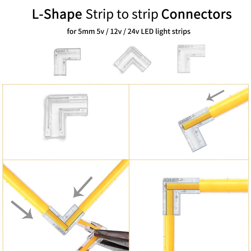 Clearhill 5mm 2Pin 24PCS Press-in Assembly COB LED Strip Connector