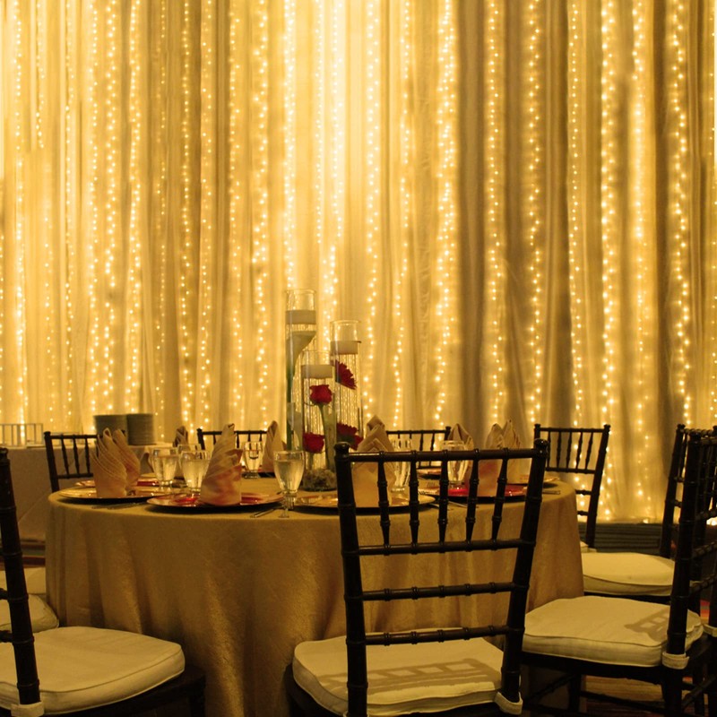 Jsdoin Curtain Lights 3m×3m 300LED Fairy Lights with 8 Modes