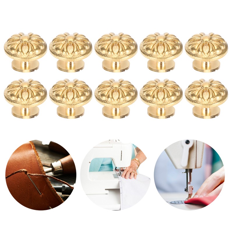 10 Sets Rivets Studs Screw 13mm Chrysanthemum Leathercraft Button Decoration