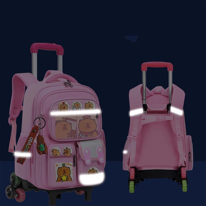 Tarvione Capybara Backpack with Wheels Large Capacity Kawaii Wheeled Kapibara