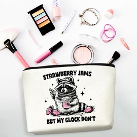 CSHVJ 4PCS Raccoon Makeup Bag Sarcastic Humor Cosmetic Bag Funny Pun Animal Raccoon Gifts for Women Friends Sisters Bestie Coworkers Mom Christmas Birthday Gifts Travel Toiletry Bags