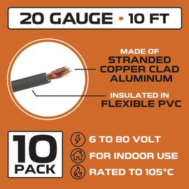 Iron Forge Cable 20 Gauge Automotive Electrical Wire - 10 Roll Assortment Pack - 10 Foot CCA Insulated Silicone Wires with Dispenser Box Wiring Kit Hookup for Auto, Trailer & Car Electronics