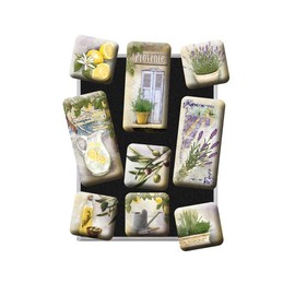 Nostalgic-Art Retro Kühlschrank-Magnete, 9 Stück, Mediterranean – Geschenk-Idee für die Küche, Magnetset für Magnettafel, Vintage Design