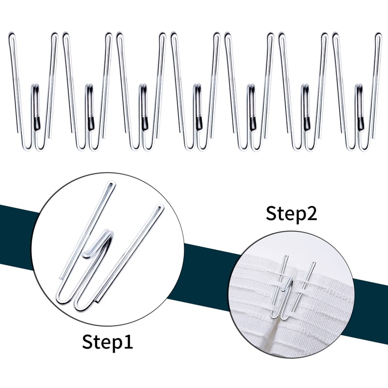 Metal Curtain Hooks Pinch Pleat Header Tape Pins Heavy Duty