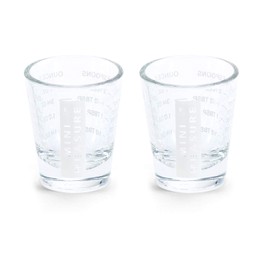 Kolder Mini Measure Heavy Glass, 20-Incremental Measurements Multi-Purpose Liquid and Dry Measuring Shot Glass, White, Set of 3