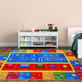 NANAN Kids Rug 5x7 Kids Room Rugs for Bedroom Carpet Kids Educational Rug Extra Large Soft Crawling Play Mat for Children Toddlers Classroom Playroom Alphabet Nursery Area Rug