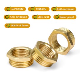 LERANXIN 4 pieces reduction 3/4 to 1/2, brass adapter 1/2 to 3/4 (AG diameter 26 mm x inner thread diameter 19 mm), reducer 3/4 to 1/2 for house installation systems and commercial sanitary