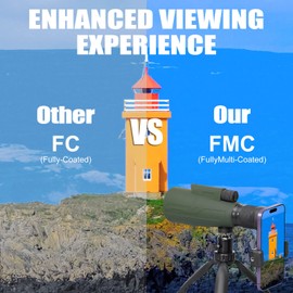 15-45x50 Zoom Monocular Telescope, Portable Monoculars for Adults with BAK4 Prisms & FMC Lens, Compact Waterproof HD Monoculars with Smart Phone Adapter Tripod for Bird Watching Hiking Camping