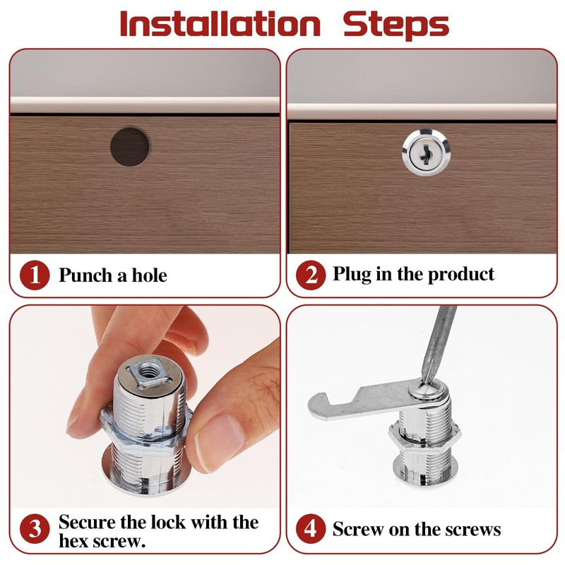 Security Mailbox Lock,2 Pcs Security Cam Lock Cabinet Locks Letterbox