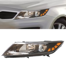 Ringmaster Headlight Headlamp Assembly Halogen Headlight Front Head Lamp Replacement For 2011 2012 2013 Kia Optima Clear Lens Black Housing (Left Driver Side)