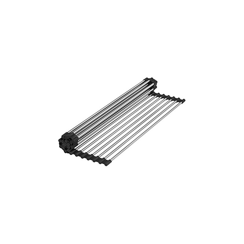 Ruvati Stainless Steel and Silicone Rollup Rack Trivet for Workstation