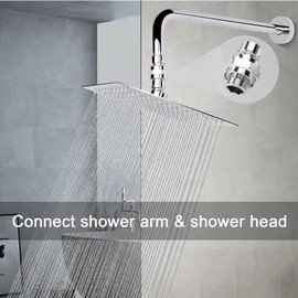 Shower Head Swivel Ball Adapter, Bestgle G1/2 Brass Adjustable Shower Arm Connector Universal Showering Component Shower Arm Extension, Polished Chrome ﻿