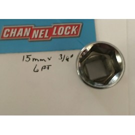 CHANNELLOCK  15 mm  x 3/8" DR  METRIC  SOCKET  6 Point Free USA Shipping