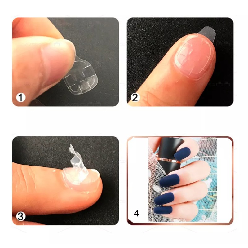 DDS COSMETICS Uñas Postizas Gris Mate Adheribles Contra Agua Press