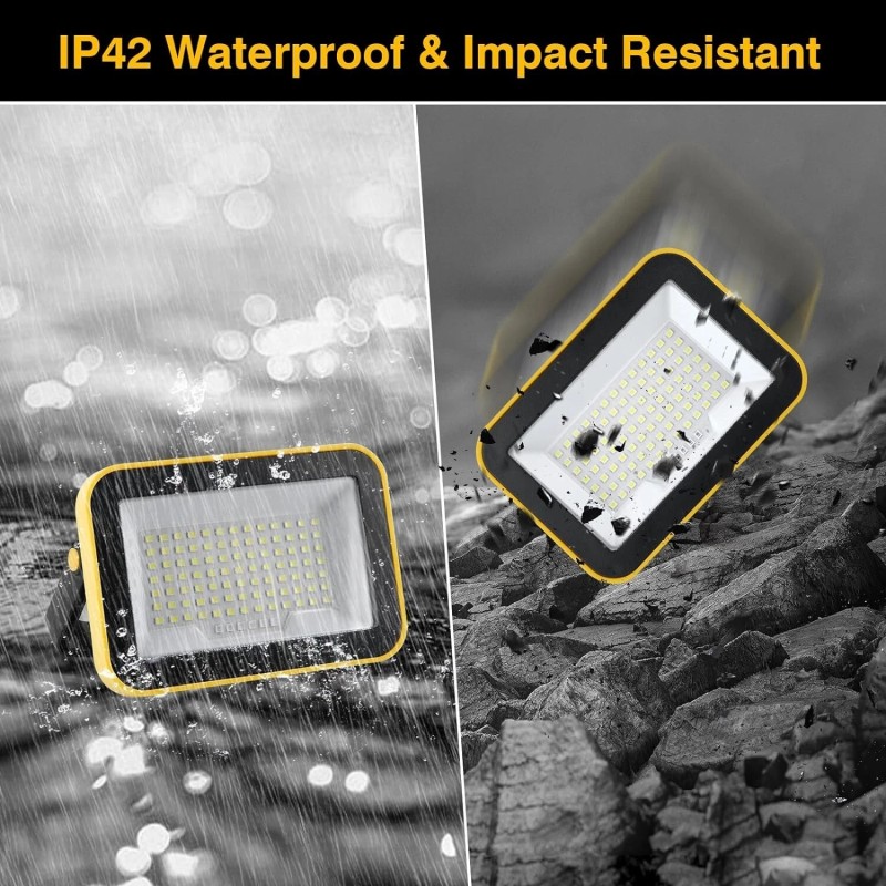 T-SUN 2PCS Rechargeable Work Light LED Battery Flood Light Outdoor