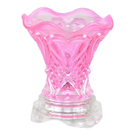 Electric Pink Crystal Look Glass Fragrance Oil Warmer_with Dimmer Switch, Free Oil and Additional Free Replacement Bulb