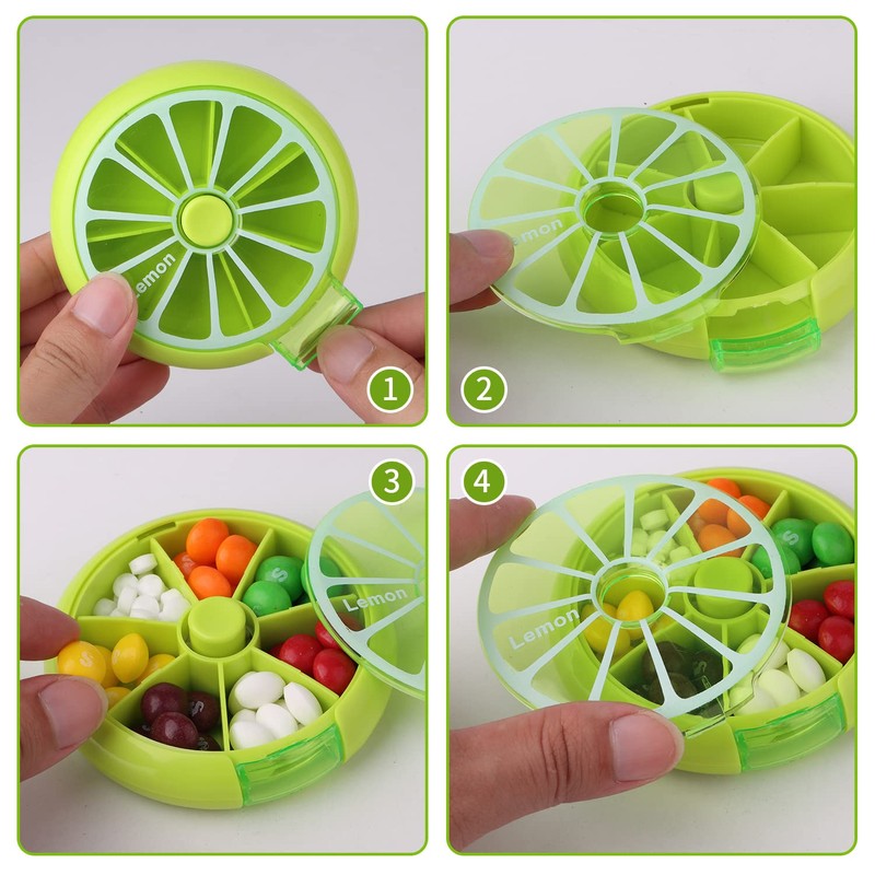 Creative Portable Mini 7 Day Weekly Circular Shape Rotary Cute