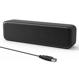 [Upgraded] USB Computer Speakers for PC, Laptop, Desktop, Small External Speakers with Stereo Loud Sound & Enhanced Bass, Mini Sound Bar for Windows/macOS/Chrome OS/Linux