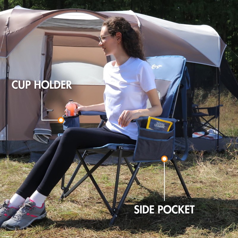 PORTAL Oversized Folding High Back Portable Lawn Chairs for Adults