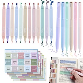 Fidqiog Bible Journaling Kit, 75 Pcs Bible Tabs, 12 Pcs Double-end Bible Highlighters and 6 Water Color Bible Pens, Bible Study Supplies Accessories for Women Man