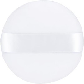 2 count Extra Large Body Powder Puff & Luxury 6" Glass Jar Dusting Powder Container with Puff for Women Bath Powder Puffs  for Talcum or Loose Powder (White) - Colour: White 6" Only Puff