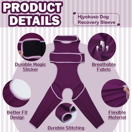 Hjyokuso Recovery Suit For Dogs - Dog Surgery Recovery Suit, Lick Sleeve For Rear Leg, Elbow Protector, Sleeve To Prevent Licking, Avoids Wound Infection - S