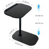 Aconcept Tilt-Swivel Black Side Table, Compact 18 inch TV Tray