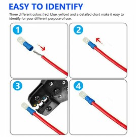 Electrical Connectors, Electrical Terminals, 280-Piece Blade Connector Set, Insulated Cable Lugs in Assortment, Electric Crimping, Ideal for the Best Choice for Control Panels