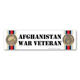 Afghanistan War Veteran Bumper Strip Magnet by Magnet America Is 2.875" x 7.75" Made for Vehicles and Refrigerators