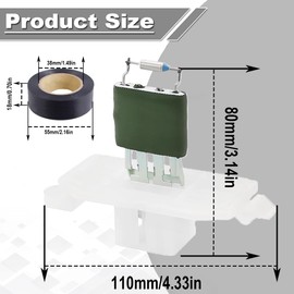 ZAMDOE 4Pin Blower Motor Fan Resistor Heater 12V for Ford B-Max B-Max C-Max for Ford Transit Custom Custom V362 Bus Van 1804471 AV1118B647AB for Focus with Insulating Tape