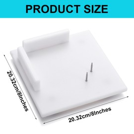 Funnymoom Single One Handed Cutting Board 8" x 8" Plastic Adaptive Cutting Board with Aluminum Nails for Peeling Slicing, Suction Feet for Sticking to Counter, Corner Guards Prevent Food Sliding