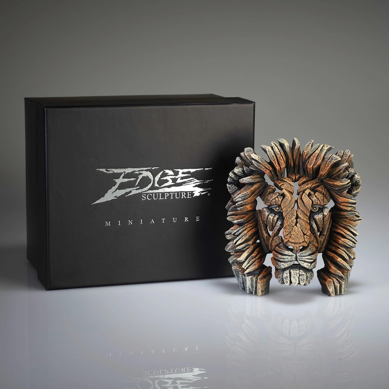 Enesco Edge Sculpture Lion Bust Miniature Figurine, 5.31 Inch, Multicolor