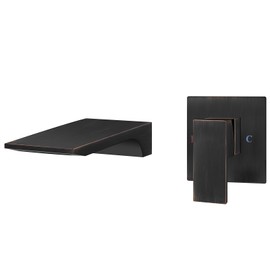 Aolemi Wall Mount Bathroom Faucet Waterfall Tub Filler, Single Handle Wall Mounted Sink Faucet with Valve, Oil Rubbed Bronze