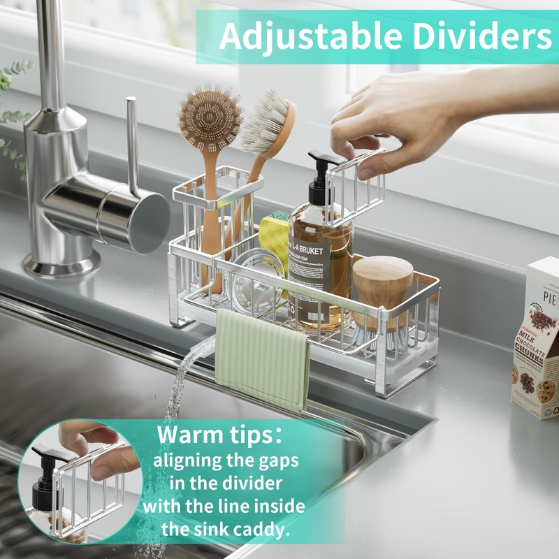 HapiRm Sponge Holder for Kitchen Sink - Self-draining Sink Caddy
