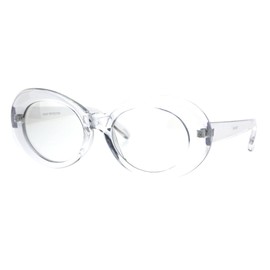 SA106 Womens Oval Round Plastic Retro Vintage 20s Mod Eye Glasses Clear