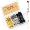 Hudinsun 50 PCS Large Safety Pins Assorted, Silver and Black