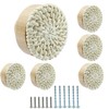 suiwotin 6pcs Rattan Dresser Knobs Boho Knobs, Natural Wood Wicker