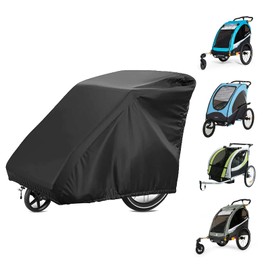 Esoes Folding Garage for Bicycle Trailers 420D with Storage Bag Waterproof Windproof Tear-Resistant Oxford Fabric Bicycle Trailer Cover UV Protection for Bicycle Trailers Load Trailer 140 x 84 x 99 cm