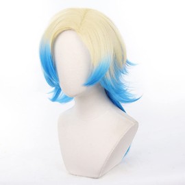 Sizuuenn Blue Rock Michelle Kaiser Wig, Cosplay, Heat Resistant Wig, High Temperature Hair Yarn, Cosplay Wig, Dedicated Network, For Events, School Festivals, Cultural Festivals, Photography, Disguise