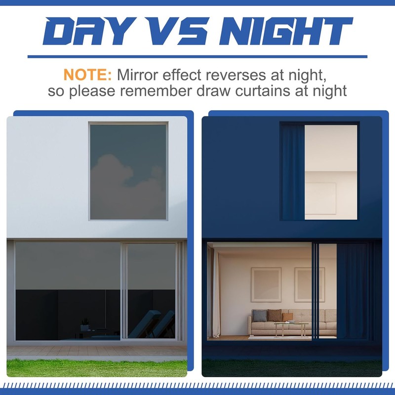 36 Inchx26 ft One Way Window Film Privacy Daytime Reflective