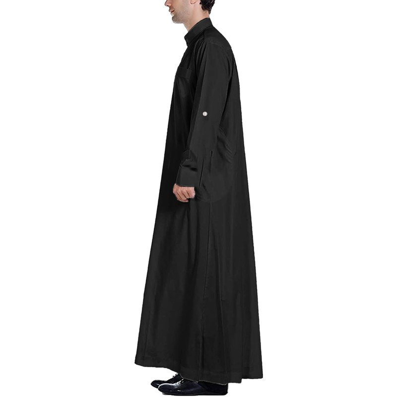 YAOHUOLE Men's Kaftan Long Sleeve Kaftan Men's Long Thobe Men's